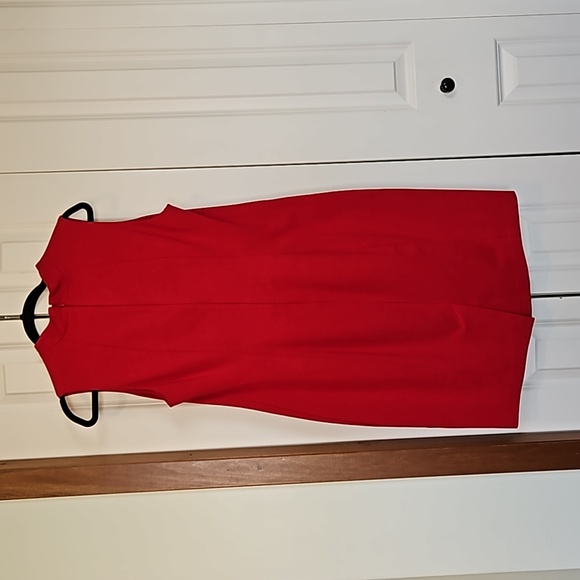 Talbots 12P red ponte sheath dress. - Picture 2 of 5